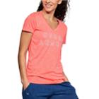 Women's Under Armour Tech V-neck Twist Graphic Tee, Size: Small, Med Orange