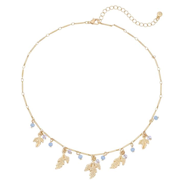Lc Lauren Conrad Beaded Leaf Necklace, Women's, Blue