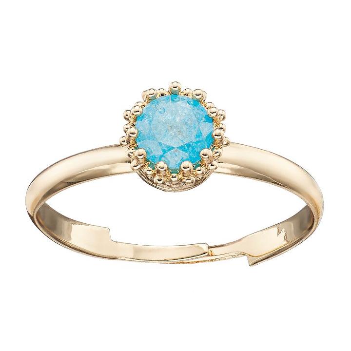 Lc Lauren Conrad Blue Cubic Zirconia Round Ring, Women's, Size: 7.50