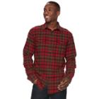 Men's Sonoma Goods For Life&trade; Plaid Flannel Button-down Shirt, Size: Medium, Med Brown