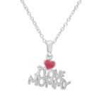 Hallmark Kids' Sterling Silver I Love Mommy Pendant, Girl's, Size: 16, Multicolor