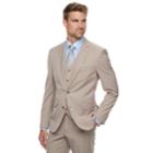 Men's Savile Row Modern-fit Striped Tan Suit Jacket, Size: 44 - Regular, Brown
