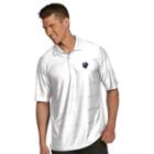 Men's Antigua Montreal Impact Illusion Desert-dry Xtra-lite Tonal-striped Performance Polo, Size: Xxl, White
