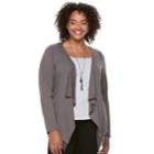 Juniors' Plus Size Heartsoul Tank & Cardigan Set, Teens, Size: 3xl, Grey (charcoal)