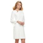 Women's Nina Leonard Asymmetrical Buckle Sheath Dress, Size: Large, Natural