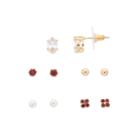 Lc Lauren Conrad Cubic Zirconia Oval Nickel Free Stud Earring Set, Women's, Red