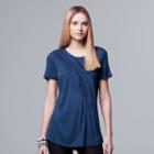 Women's Simply Vera Vera Wang Crochet Tee, Size: Small, Blue