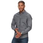 Men's Marc Anthony Slim-fit Solid Stretch Woven Button-down Shirt, Size: Medium, Black