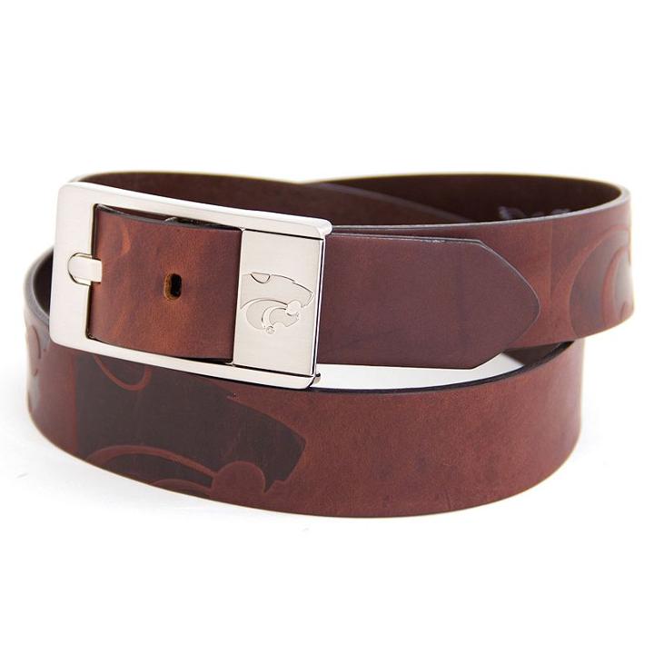 Men's Kansas State Wildcats Brandish Leather Belt, Size: 44, Brown