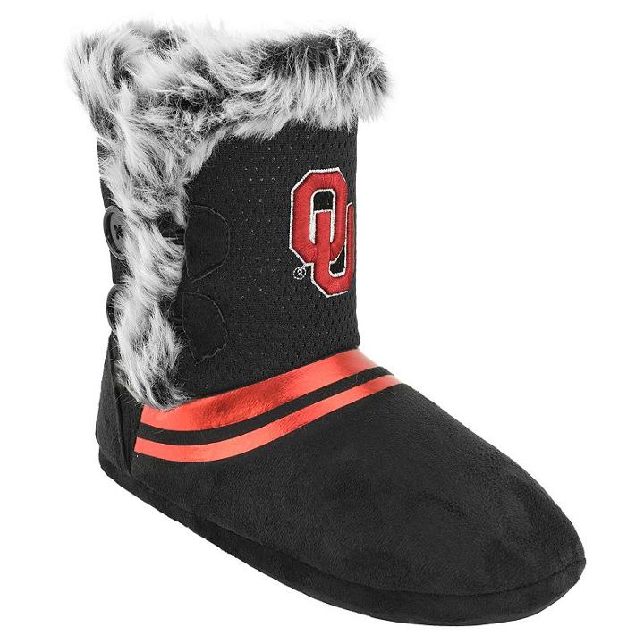 Women's Oklahoma Sooners Mid-high Faux-fur Boots, Size: Small, Black