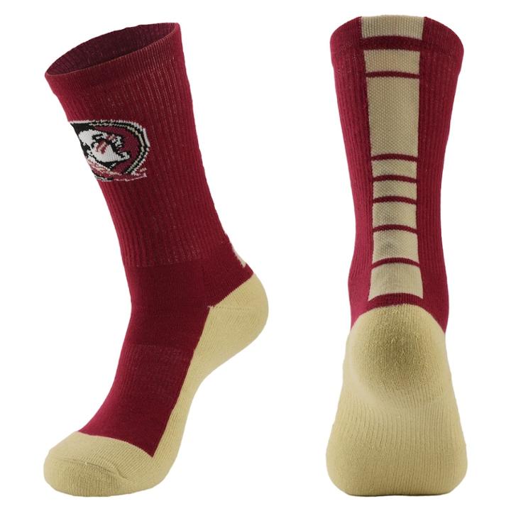 Men's Mojo Florida State Seminoles Champ 1/2-cushion Performance Crew Socks, Size: 10-13, Brt Red