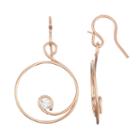 Journee Collection Sterling Silver Cubic Zirconia Spiral Drop Earrings, Women's, Pink