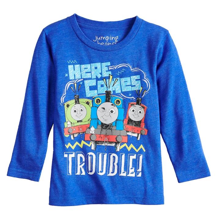 Toddler Boy Jumping Beans&reg; Thomas & Friends Here Comes Trouble Percy, Thomas & James Long Sleeve Graphic Tee, Size: 2t, Med Blue