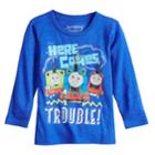 Toddler Boy Jumping Beans&reg; Thomas & Friends Here Comes Trouble Percy, Thomas & James Long Sleeve Graphic Tee, Size: 2t, Med Blue
