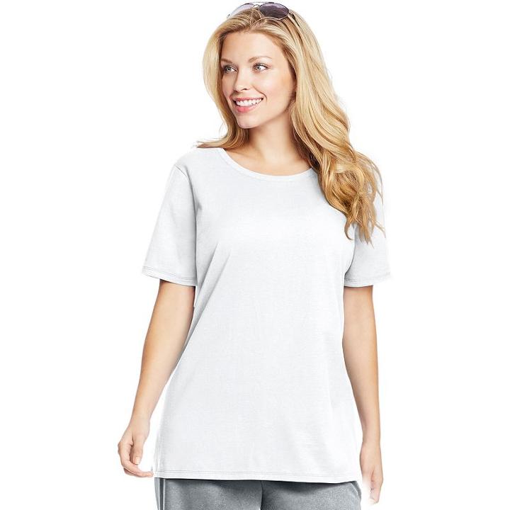 Plus Size Just My Size Solid Crewneck Tee, Women's, Size: 3xl, White