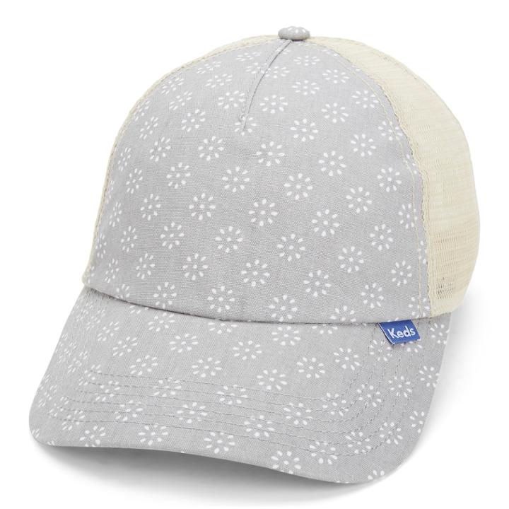 Women's Keds Patterned Trucker Cap, Grey