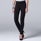 Petite Simply Vera Vera Wang Pull-on Skinny Pants, Women's, Size: S Petite, Black