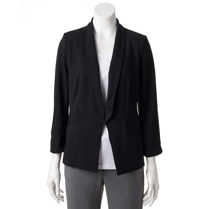 Women's Lc Lauren Conrad Shawl Collar Blazer, Size: 18, Black