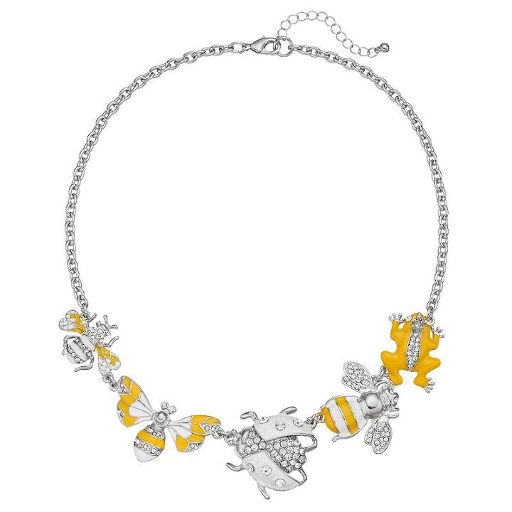 Yellow Ladybug, Bumble Bee & Frog Necklace, Women's