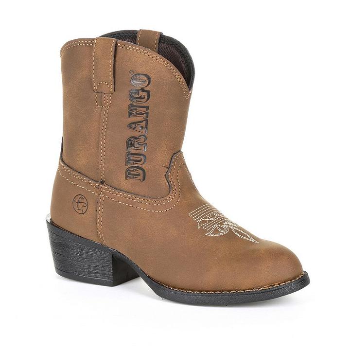 Lil Outlaw By Durango Logo Kids Western Boots, Kids Unisex, Size: 5, Brown