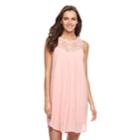 Women's Nina Leonard Crochet Trapeze Shift Dress, Size: Medium, Lt Orange