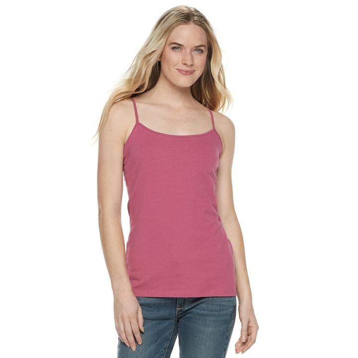 Women's Sonoma Goods For Life&trade; Everyday Built-in Support Camisole, Size: Xl, Pink