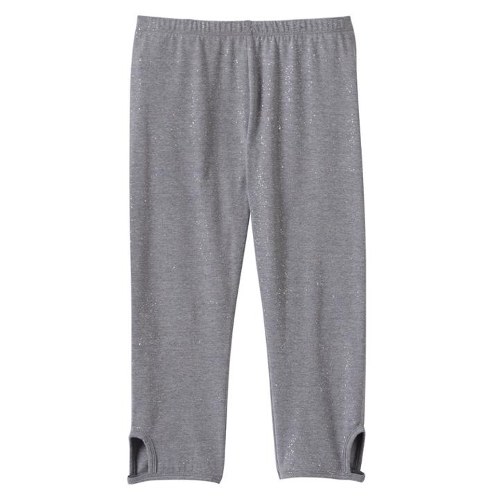 Girls 7-16 & Plus Size So&reg; Glitter Keyhole Capri Leggings, Size: 16 1/2, Med Grey