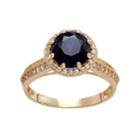10k Gold Lab-created Blue & White Sapphire Halo Ring, Women's, Size: 8