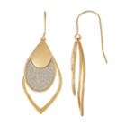 14k Gold Over Silver Glitter Marquise Drop Earrings, Women's
