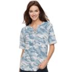 Women's Sonoma Goods For Life&trade; Lace-up Sweatshirt, Size: Large, Dark Blue