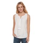 Women's Sonoma Goods For Life&trade; Dobby Tank, Size: Large, White