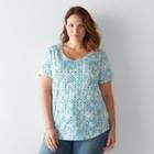 Plus Size Sonoma Goods For Life&trade; Essential V-neck Tee, Women's, Size: 1xl, Turquoise/blue (turq/aqua)