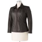 Plus Size Excelled Fitted Leather Scuba Jacket, Women's, Size: 2xl, Brown