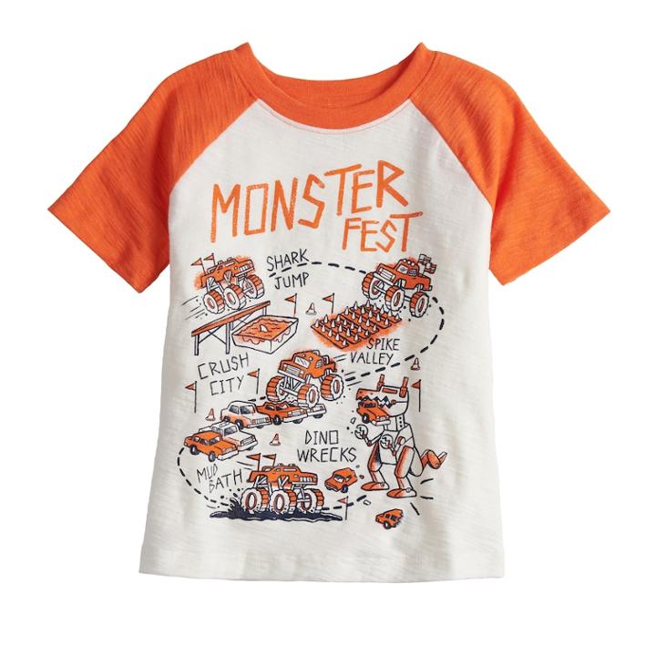 Toddler Boy Jumping Beans&reg; Slubbed Raglan Graphic Tee, Size: 3t, White