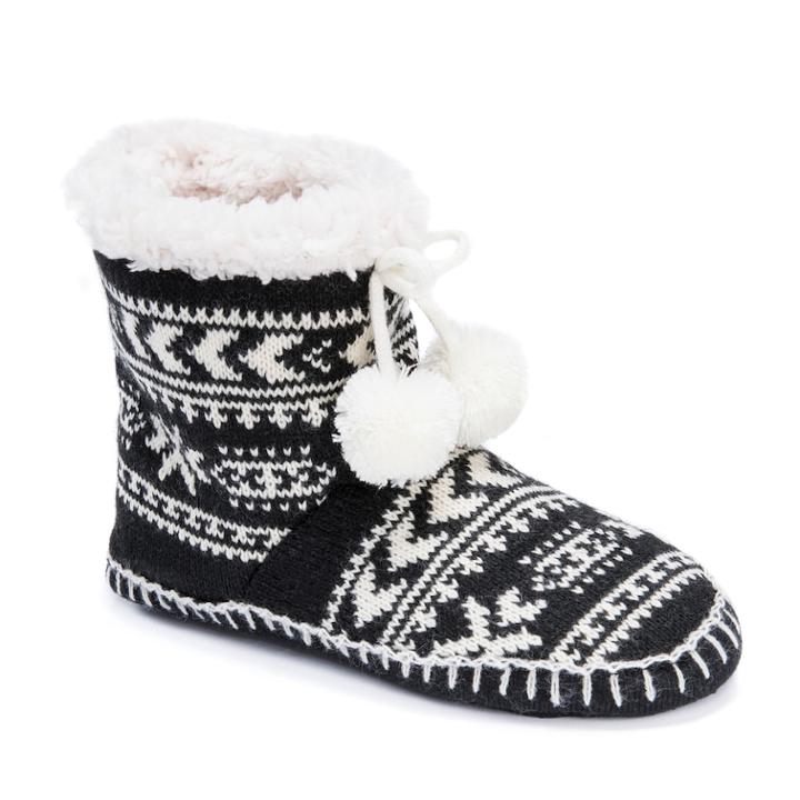 Women's Muk Luks Bootie Slippers, Size: S-m, Black