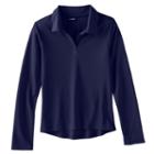 Girls 4-16 & Plus Size Chaps Long Sleeve Performance Polo Shirt, Girl's, Size: 7, Blue (navy)