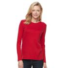 Women's Croft & Barrow&reg; Crewneck Tee, Size: Xl, Med Red