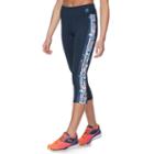 Women's Fila Sport&reg; Floral Print Performance Capris, Size: Large, Blue (navy)