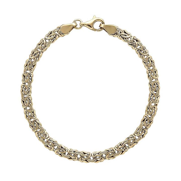 Everlasting Gold 10k Gold Byzantine Chain Bracelet - 7.25-in, Women's, Size: 7.25, Yellow