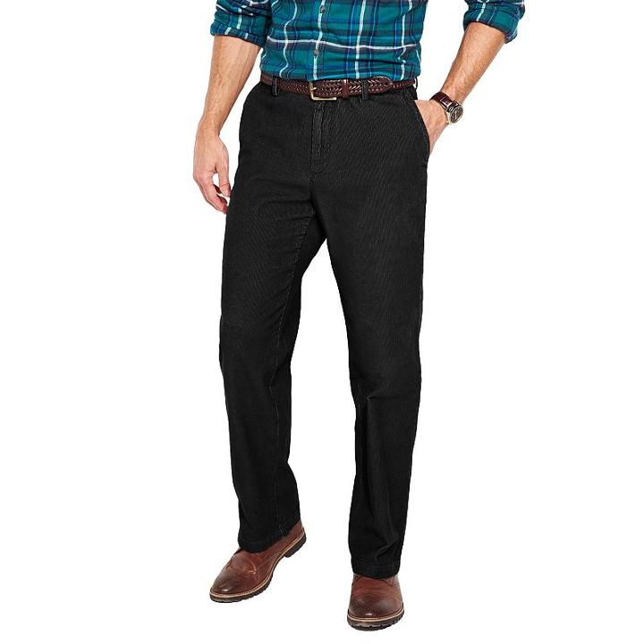 Big & Tall Croft & Barrow&reg; Flat-front Corduroy Pants, Men's, Size: 52x32, Black