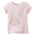 Girls 4-8 Carter's Short Sleeve Slogan Tee, Size: 7, Light Pink