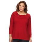 Plus Size Napa Valley Textured Marilyn Sweater, Women's, Size: 1xl, Med Red