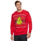 Big & Tall Dr. Seuss Grinch Fleece Holiday Sweatshirt, Men's, Size: 3xb, Brt Red