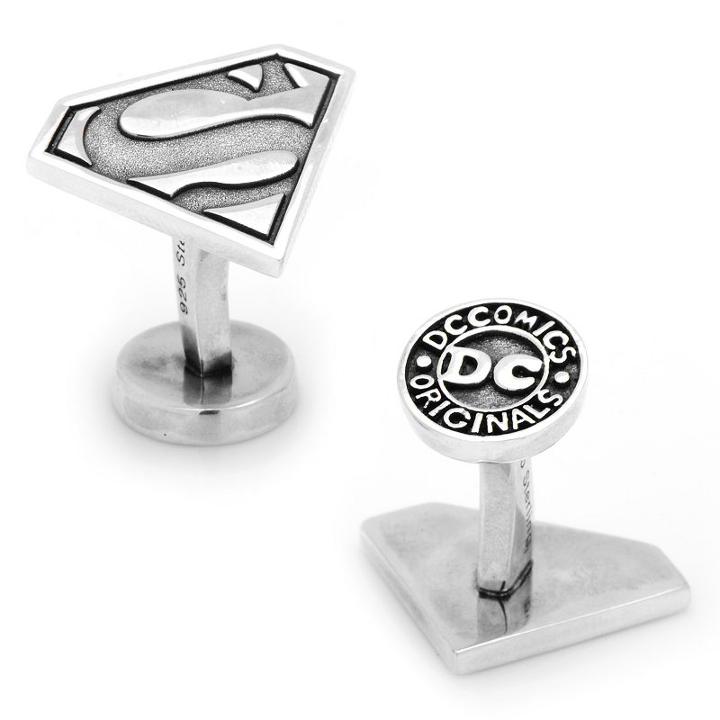 Dc Comics Superman Shield Sterling Silver Cuff Links, Men's
