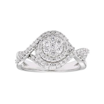 Lovemark 10k White Gold 1 Carat T.w. Diamond Tiered Cluster Ring, Women's, Size: 8