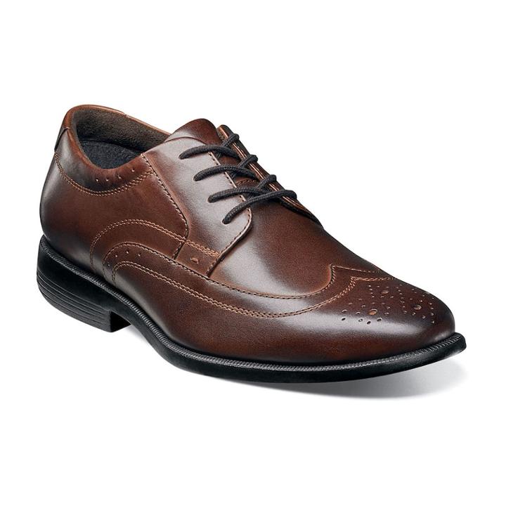 Nunn Bush Decker Men's Wingtip Oxford Dress Shoes, Size: 9 Wide, Brown