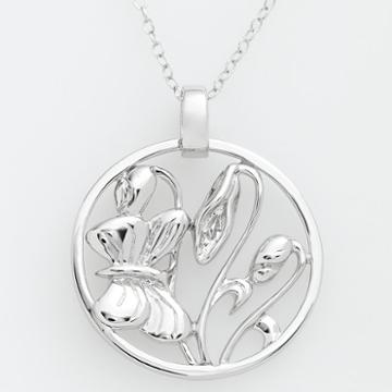 Jewelry For Trees Platinum Over Silver Butterfly Pendant, Women's, Grey