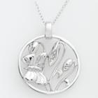 Jewelry For Trees Platinum Over Silver Butterfly Pendant, Women's, Grey