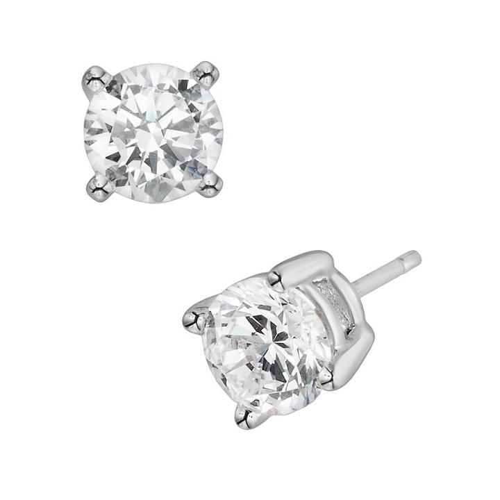 Diamonore Sterling Silver 1.5-ct. T.w. Simulated Diamond Stud Earrings, Women's, White
