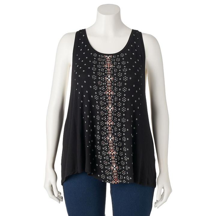 Juniors' Plus Size Mudd&reg; Racerback Tank, Girl's, Size: 1xl, Black